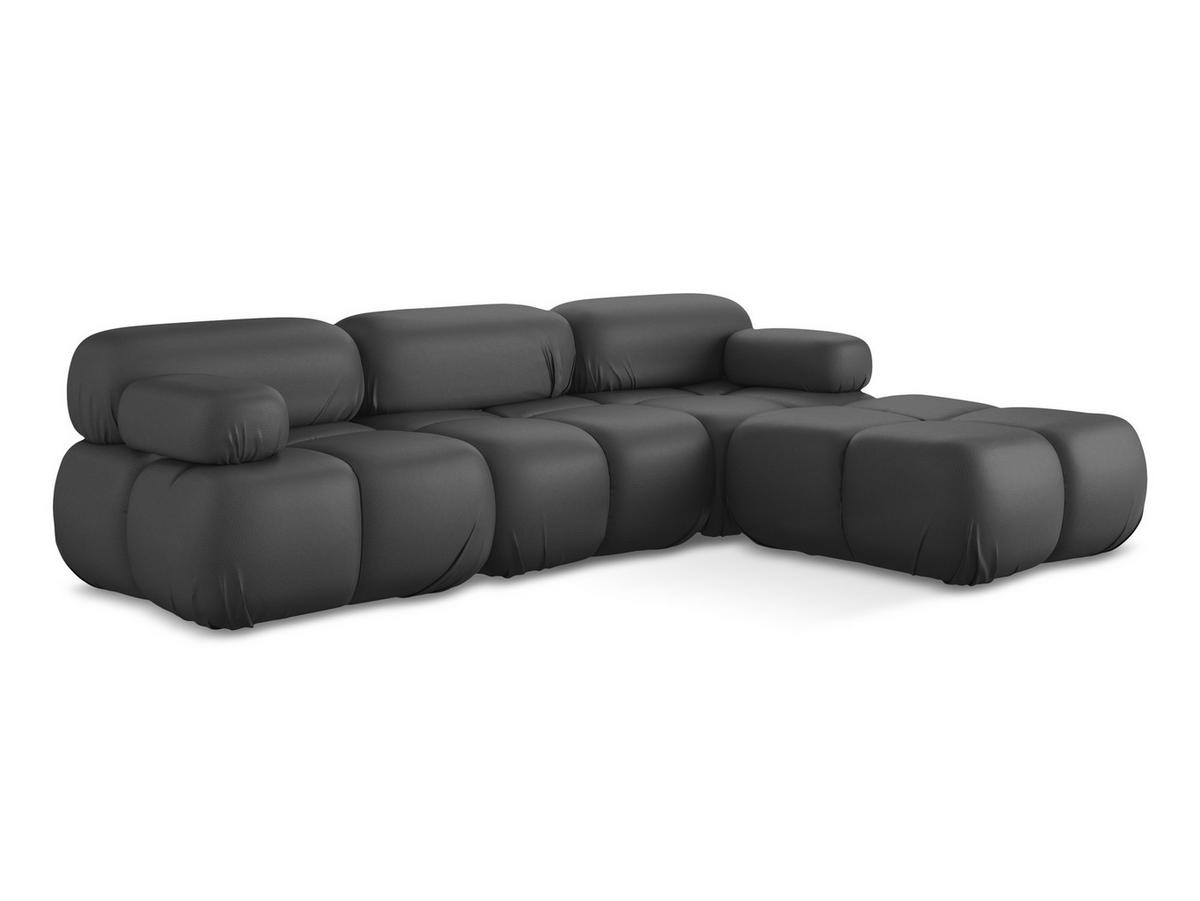 ECKSOFA Beidseitig Kunstleder Grau - Beige/Schwarz, Leder/Kunststoff (285/191cm) - Makamii