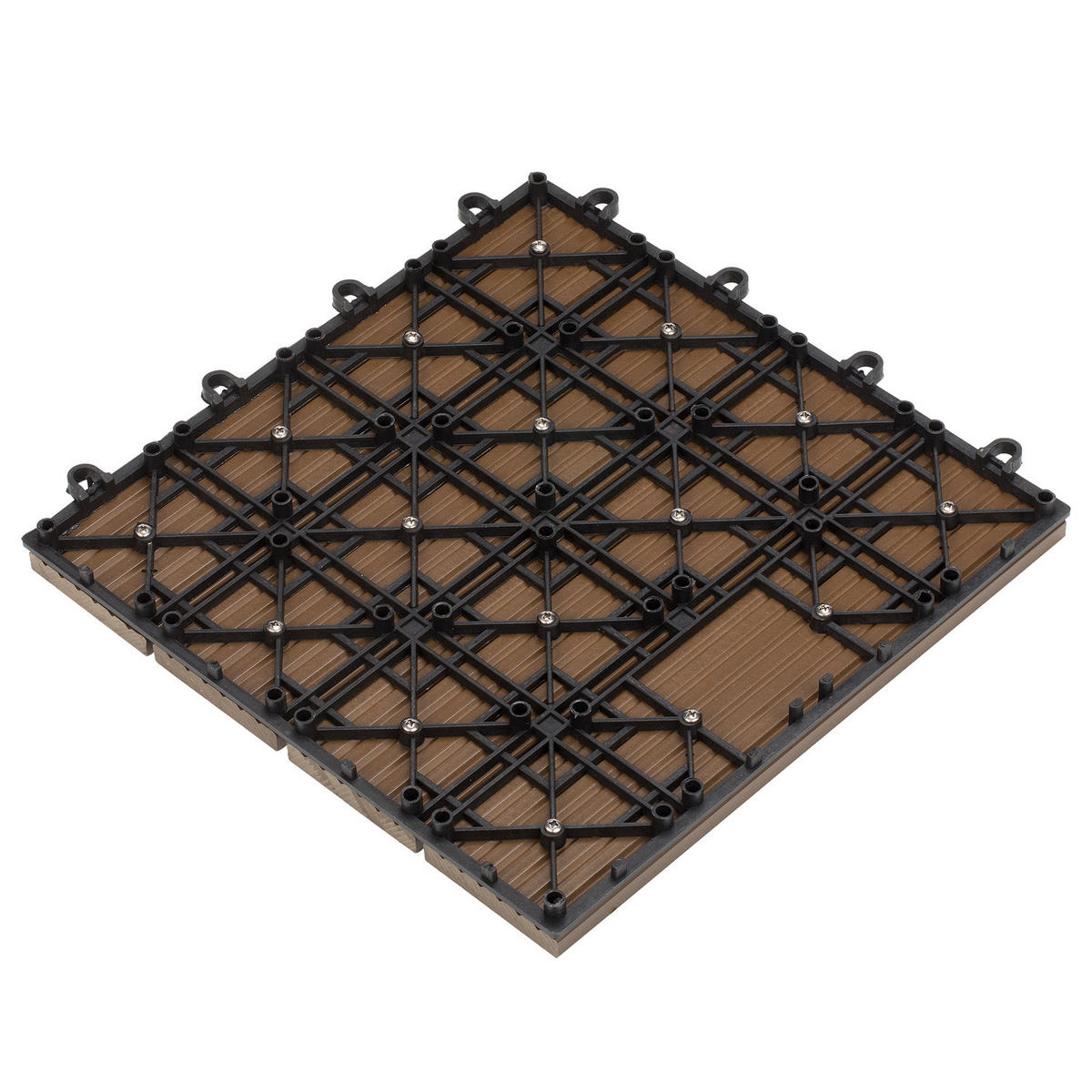 TERRASSENFLIESE - 11er-Set - Hellbraun, Kunststoff (30/30/2.4cm) - home24