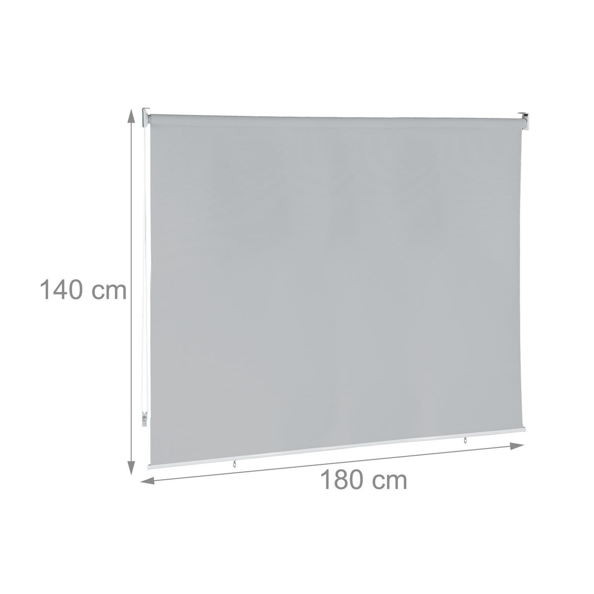 SENKRECHTMARKISE - Grau, Kunststoff/Textil (180/140/6.5cm) - Relaxdays