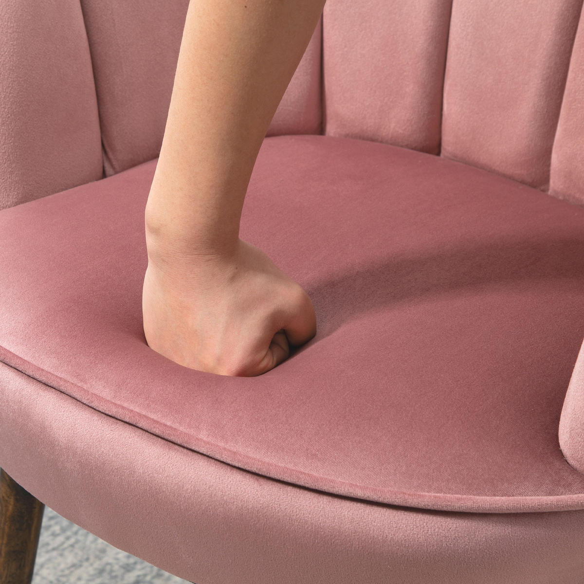 ESSZIMMERSTUHL Küchenstuhl, Polyester, Gummiholz, Rosa - Rosa, Kunststoff (66/78.5/66cm) - HOMCOM