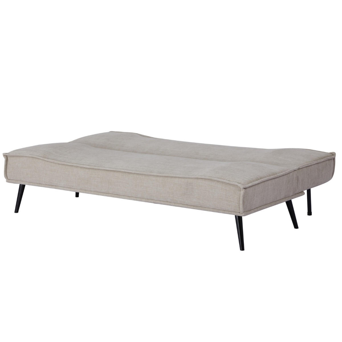 SCHLAFSOFA 3-Sitzer aus Stoff, Beige - Beige, Metall (83/81/181cm) - Giga Meubel