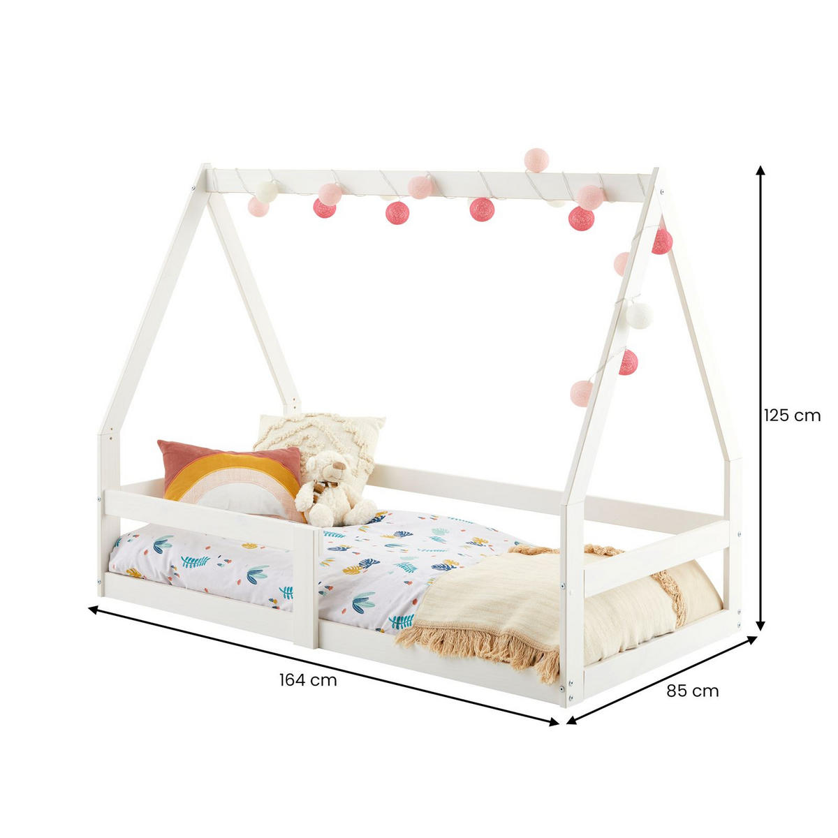 HAUSBETT LUSIA 80x160 cm weiß - Weiß, Holz (85/125/164cm) - IDIMEX