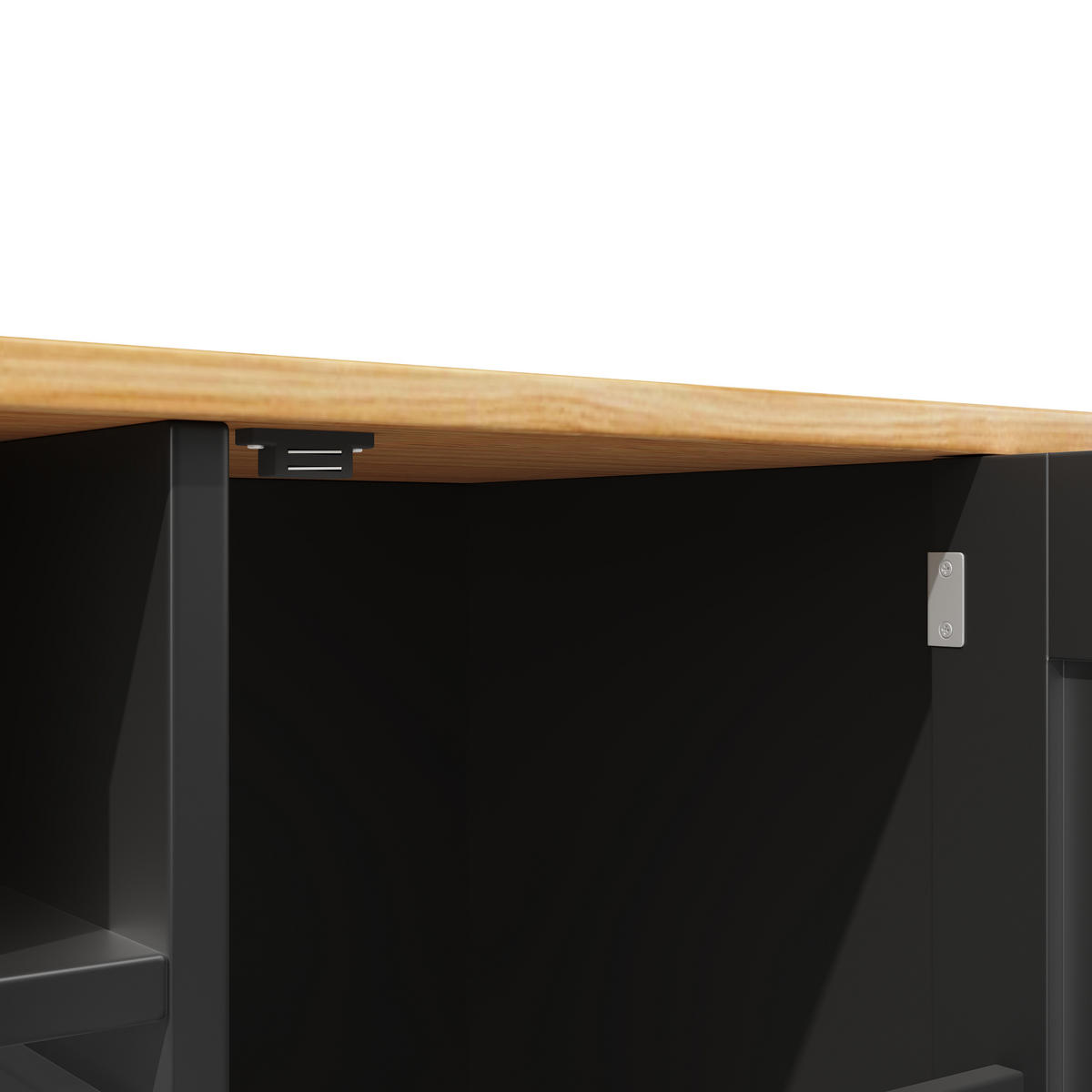 KÜCHENINSEL Schwarz 140/40-70/93.5 cm - Schwarz, Holzwerkstoff (140/93.5/40cm) - PANGIVO