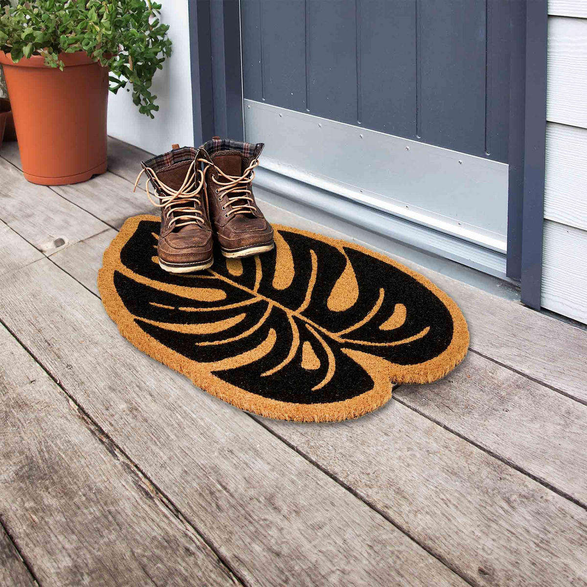 SCHMUTZFANGMATTE COCO SMART MONSTERA - Schwarz, Textil (40/60cm) - Astra