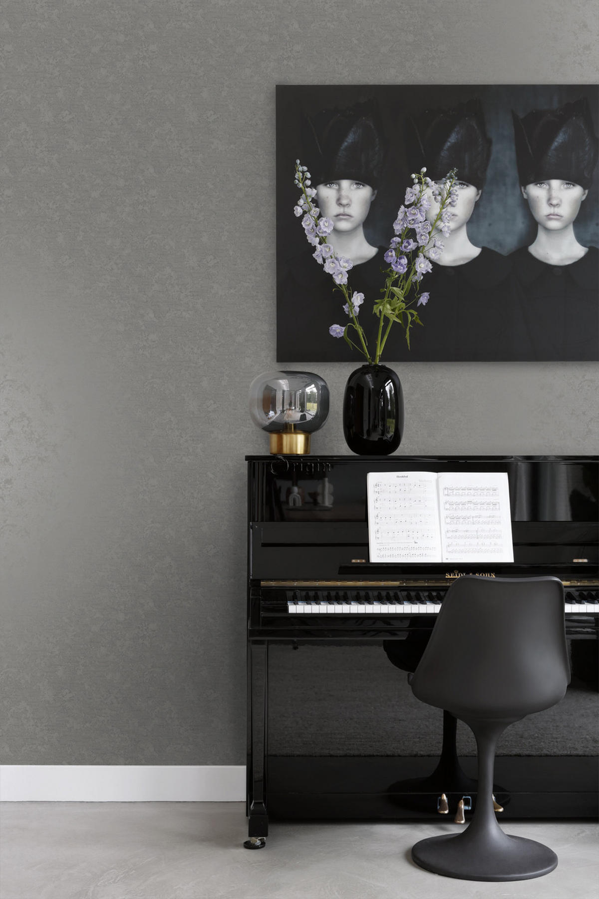 TAPETE Uni 53 cm x 10.05 m - Grau, Papier (53/1000cm) - Origin Wallcoverings