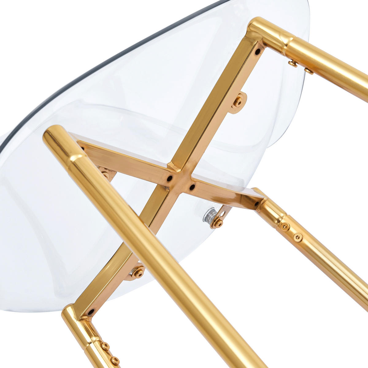 BARHOCKER 2er-Set Gold Transparent mit Acryl-Sitzschale und Fußstütze - Goldfarben, Kunststoff (51/102/45cm) - PANGIVO