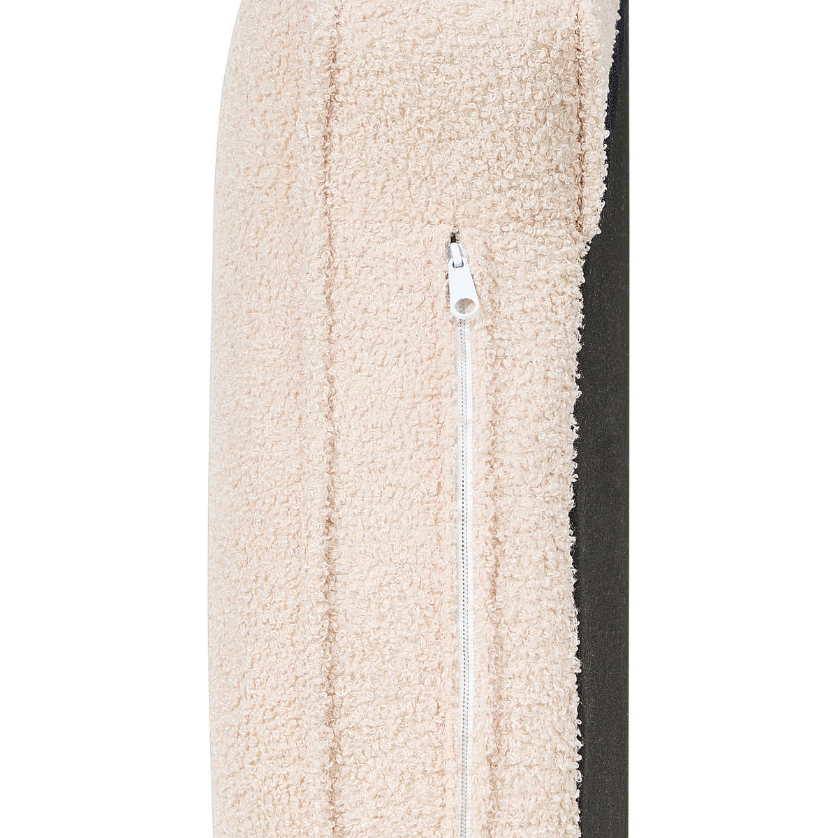 CHAISELONGUE Bouclé hellbeige rechtsseitig Allier - Beige/Schwarz, Textil (150/75/76cm) - Beliani
