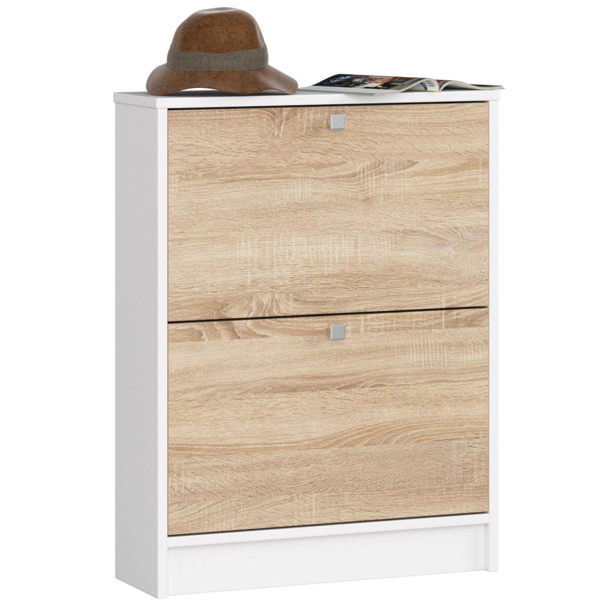 RAUMHIRSCH FURNITURE SKŘÍŇ NA BOTY Bílá, dub Sonoma 80/60/20