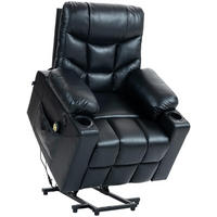 SESSEL Lederlook schwarz - Schwarz, Textil/Metall (84/104/95cm) - CLP
