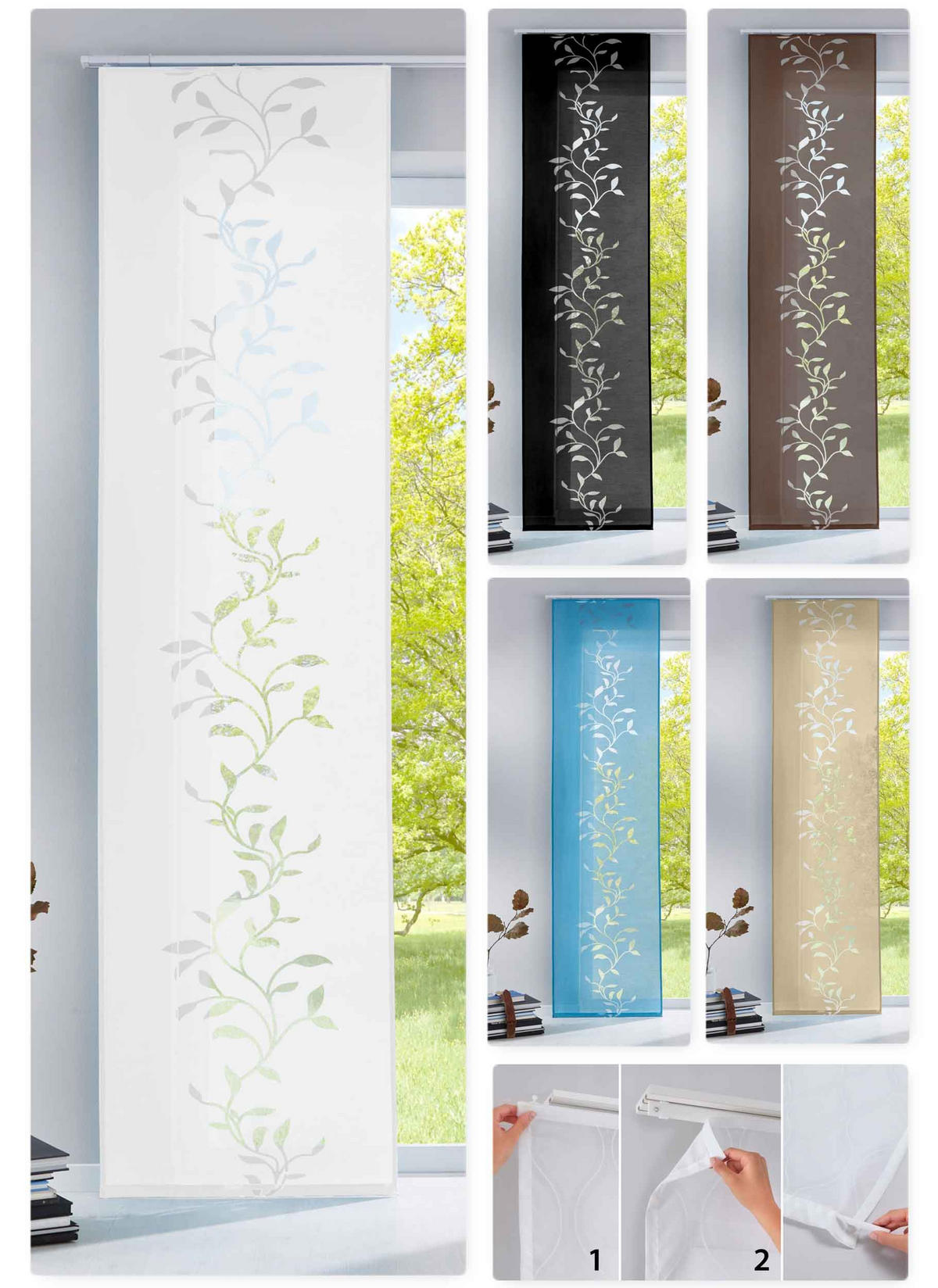FLÄCHENVORHANG HxB 245x60 Weiß - Weiß, Textil (60/245cm) - Gardinenbox