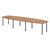 KONFERENZTISCH groß KT40 130/400/74 cm in Nussbaumfarben/Füße in Graphitfarben - Nussbaumfarben/Graphitfarben, Holzwerkstoff (130/400/74cm) - bümö