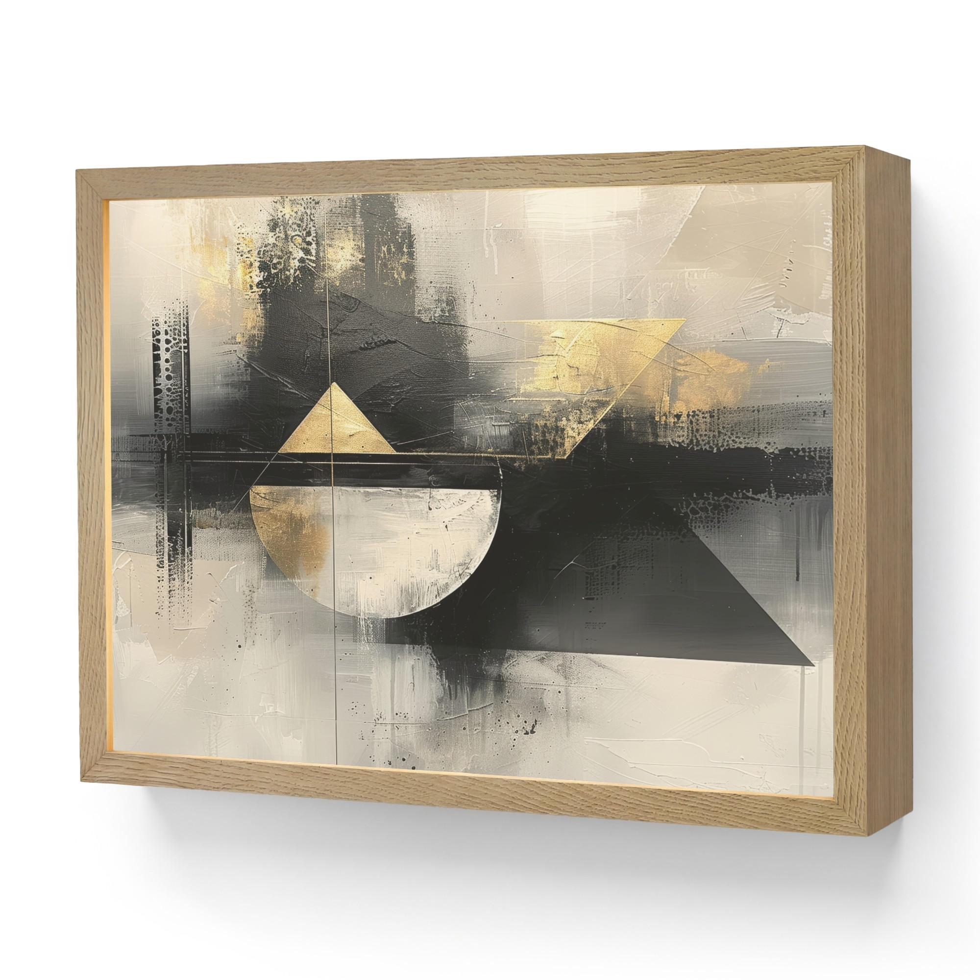 WANDLEUCHTE MIT AKKU Abstrakt - Schwarz - Farbe - Modern 40x30 cm - Grau, Holzwerkstoff (40/30/8cm) - OnlyWow