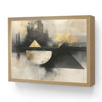 NÁSTĚNNÁ LAMPA S AKUMULÁTOREM Abstraktní - černá - barva - moderní 40x30 cm - šedá, kompozitní dřevo (40/30/8cm) - OnlyWow