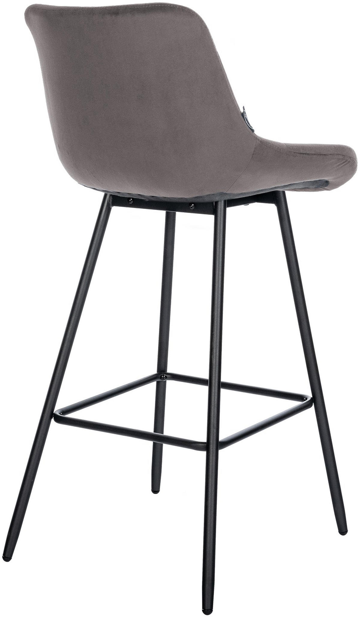 BARHOCKER Welton Samt grau - Schwarz/Grau, Textil/Metall (49/104/56cm) - TPFLiving