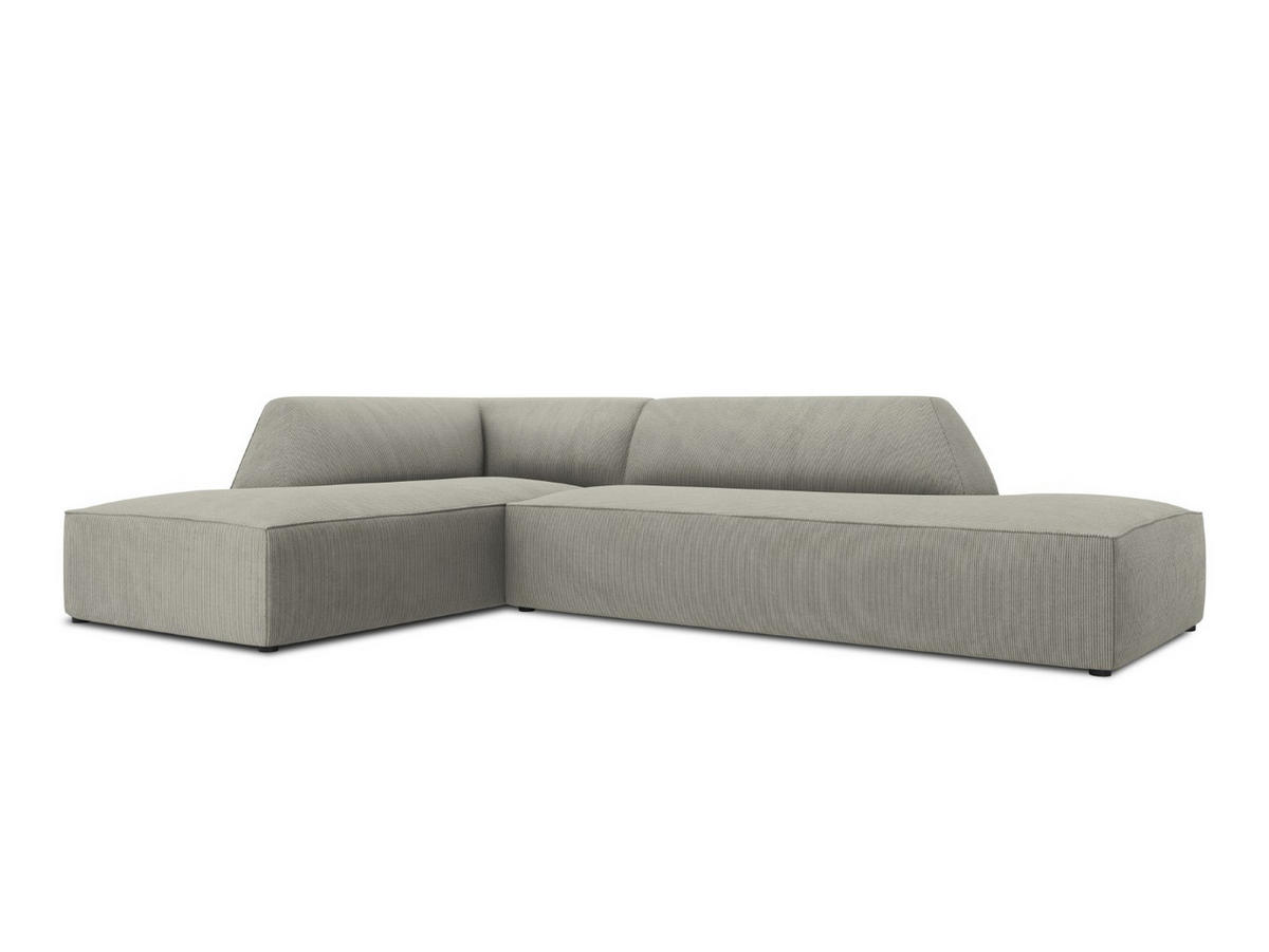 ECKSOFA links Ruby aus Cord hellgrau 4 Sitzplätze - Hellgrau, Textil (180/273cm) - Micadoni
