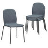 STUHL ENNA Stoffbezug Metallbeine 4er Set Grau - Grau, Textil/Metall (50/85/58cm) - Albatros