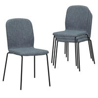STUHL ENNA Stoffbezug Metallbeine 4er Set Grau - Grau, Textil/Metall (50/85/58cm) - Albatros
