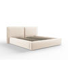 BETT mit Bettkasten und Kopfteil Jodie aus Samt leichtes beige 180x200cm - Beige, Textil (180/200cm) - Micadoni