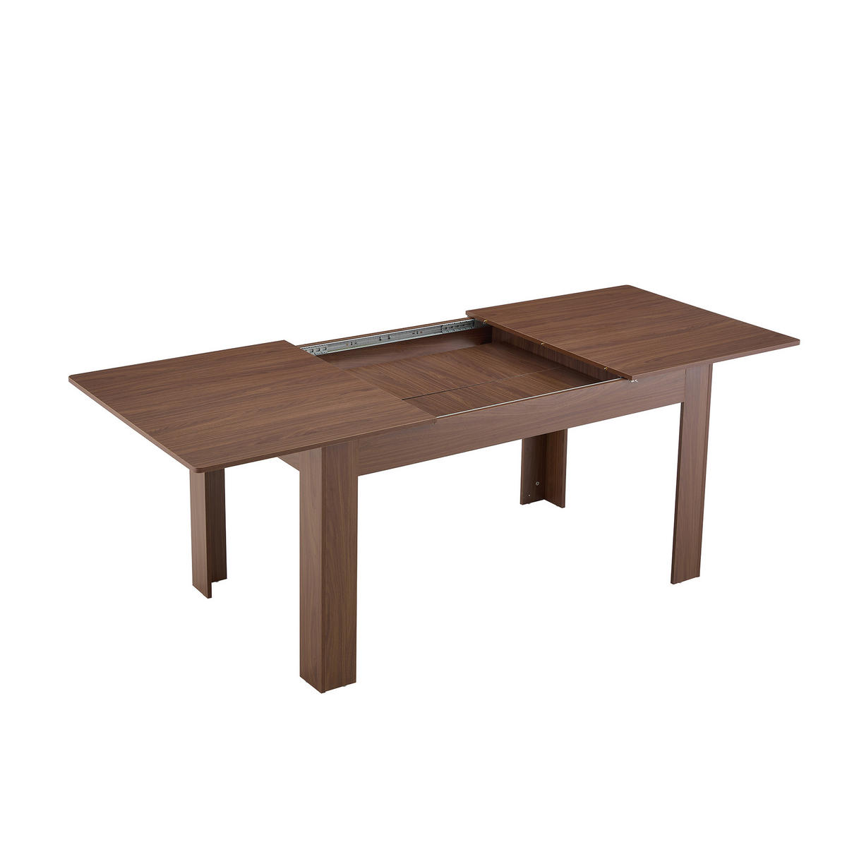 ESSTISCH Nussbaum mit zwei tropfenförmigen Einlegeplatten 220/88.5/77 cm - Walnussfarben, Holz (88.5/220/77cm) - Oxeza