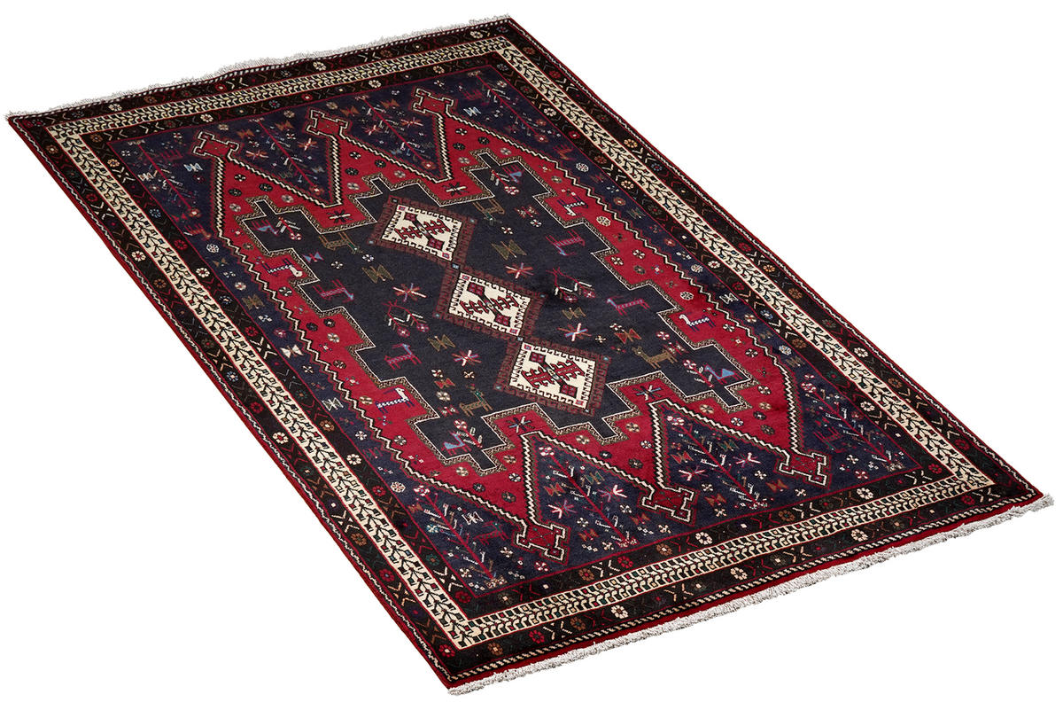 TEPPICH Afshar Blau 219/148 cm Schurwolle - Blau, Textil (148/219cm) - Looma