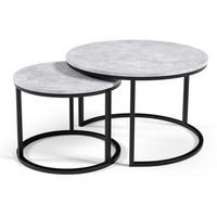 TISCH Grau Belatto 2in1 Rund Schwarz Mit Metallgestell - Grau, Holzwerkstoff (1/1/42.48cm) - Sepro Meble