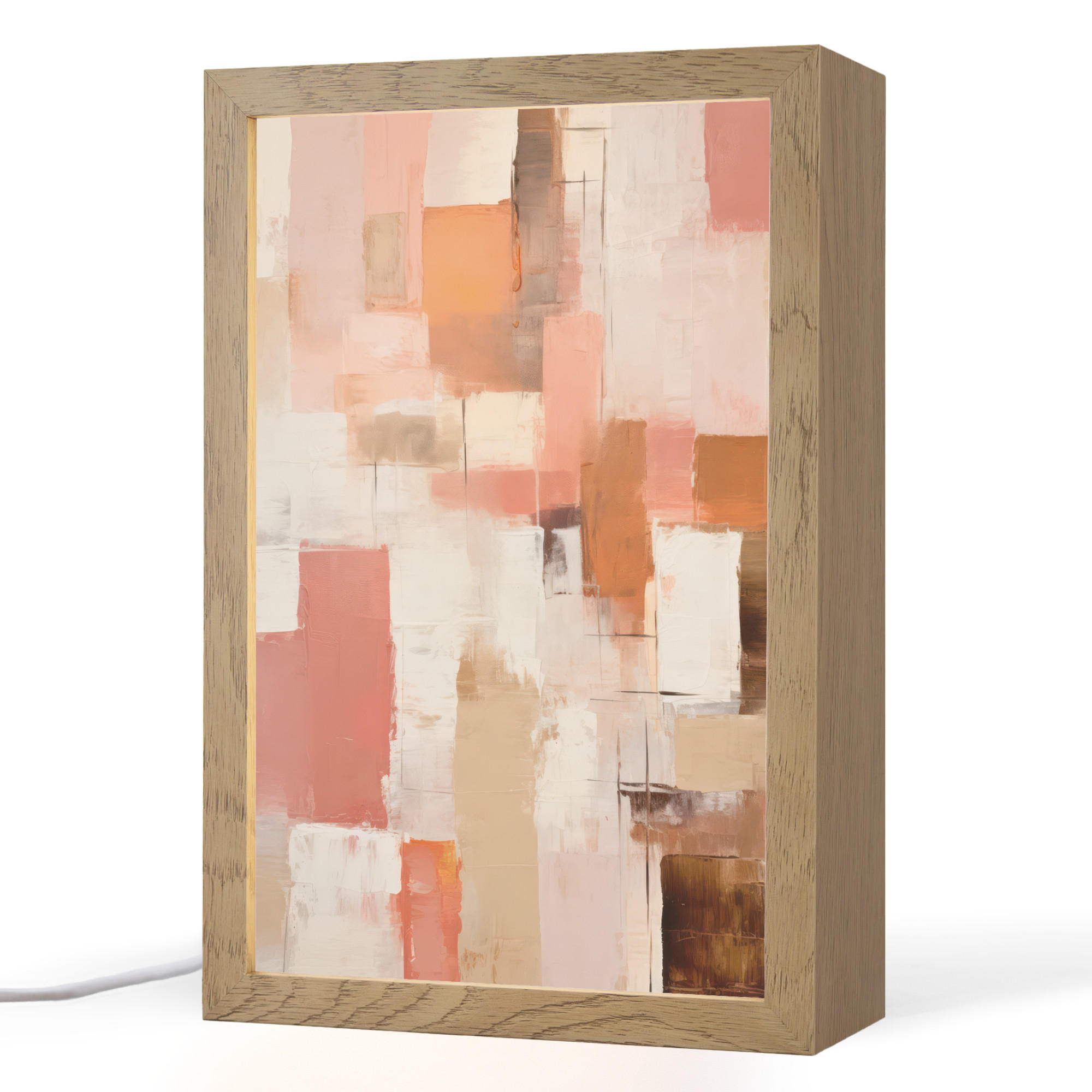 OnlyWow STOLNÍ LAMPA Umění - Růžová - Abstraktní 20x30 cm