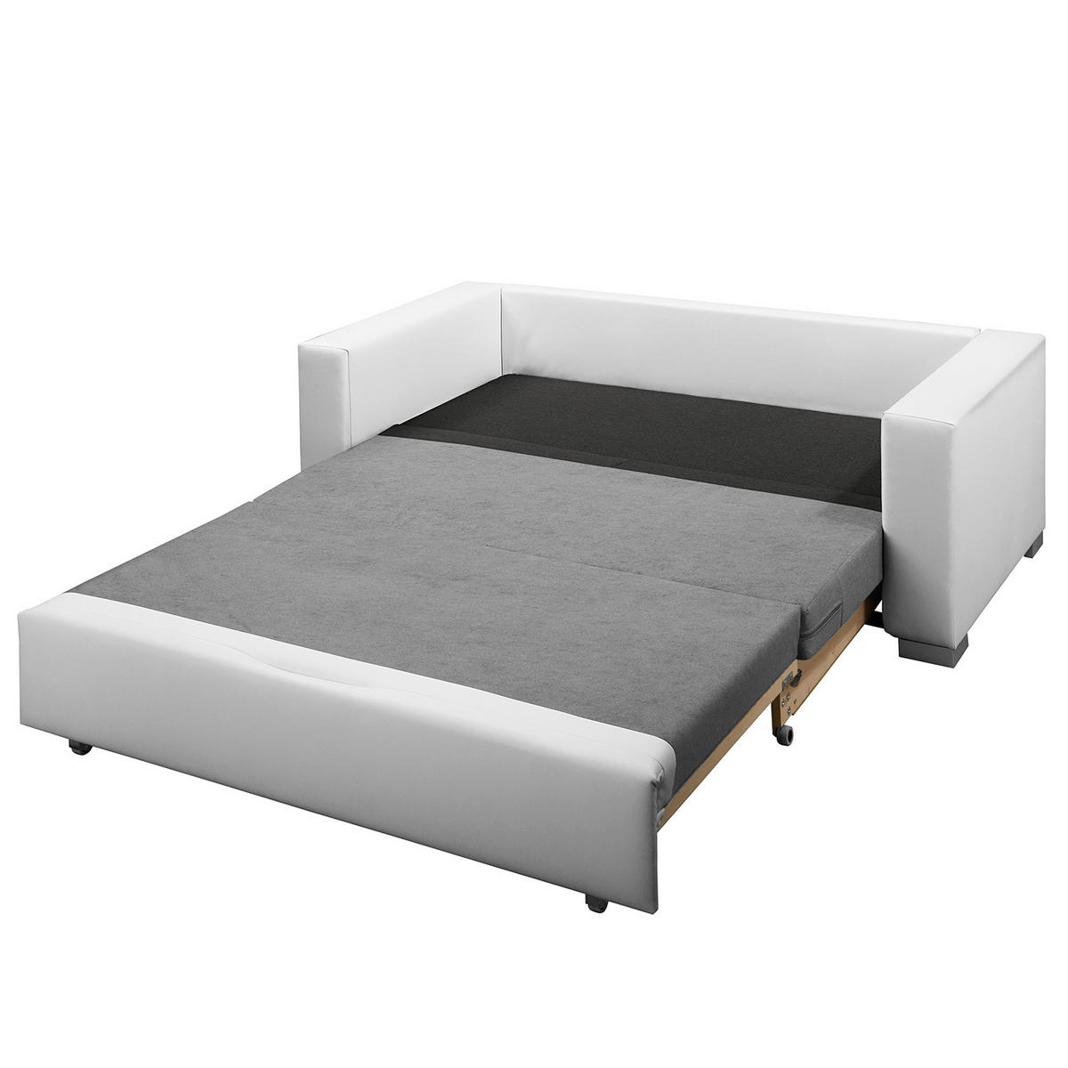 SCHLAFSOFA - Silberfarben/Weiß, Kunststoff/Textil (153/90/90cm) - home24