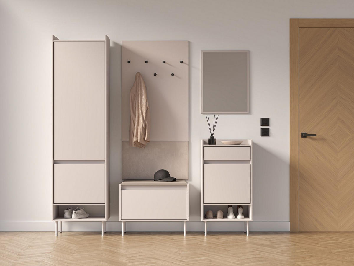 SCHUHSCHRANK Dioce Kaschmirgrau mit Schublade 50 cm - Taupe, Holz/Holzwerkstoff (49.8/95/33.3cm) - Selsey