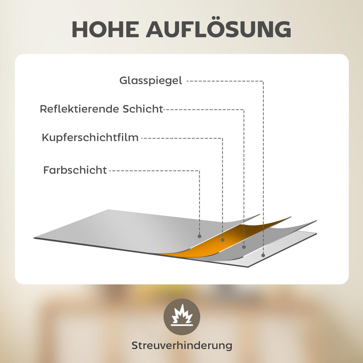 WANDSPIEGEL Glas Metall Gold - Goldfarben, Glas (2/70/50cm) - HOMCOM