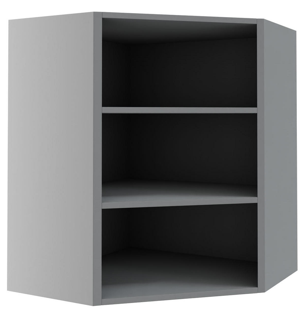 ECKHÄNGESCHRANK Essen W10/60 Grau Hochglanz / Grau Matt 60 / 60 / 72cm - Grau, Holz/Holzwerkstoff (60/72/60cm) - Feldmann-Wohnen