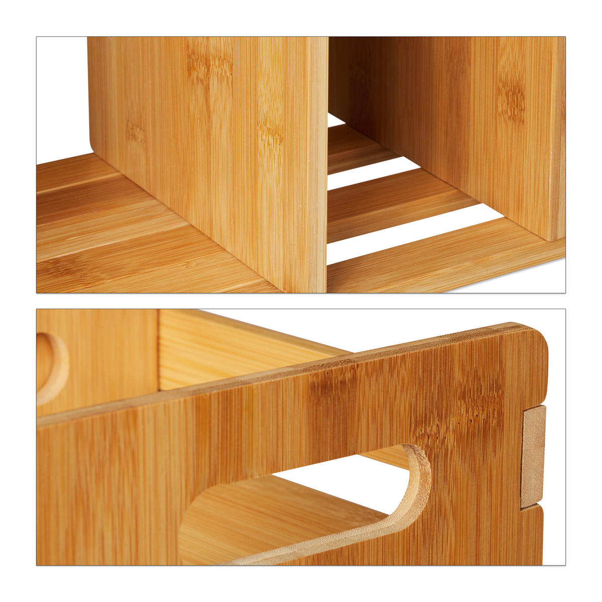 SCHREIBTISCHORGANIZER - Hellbraun, Holz (19/80.5/21cm) - Relaxdays