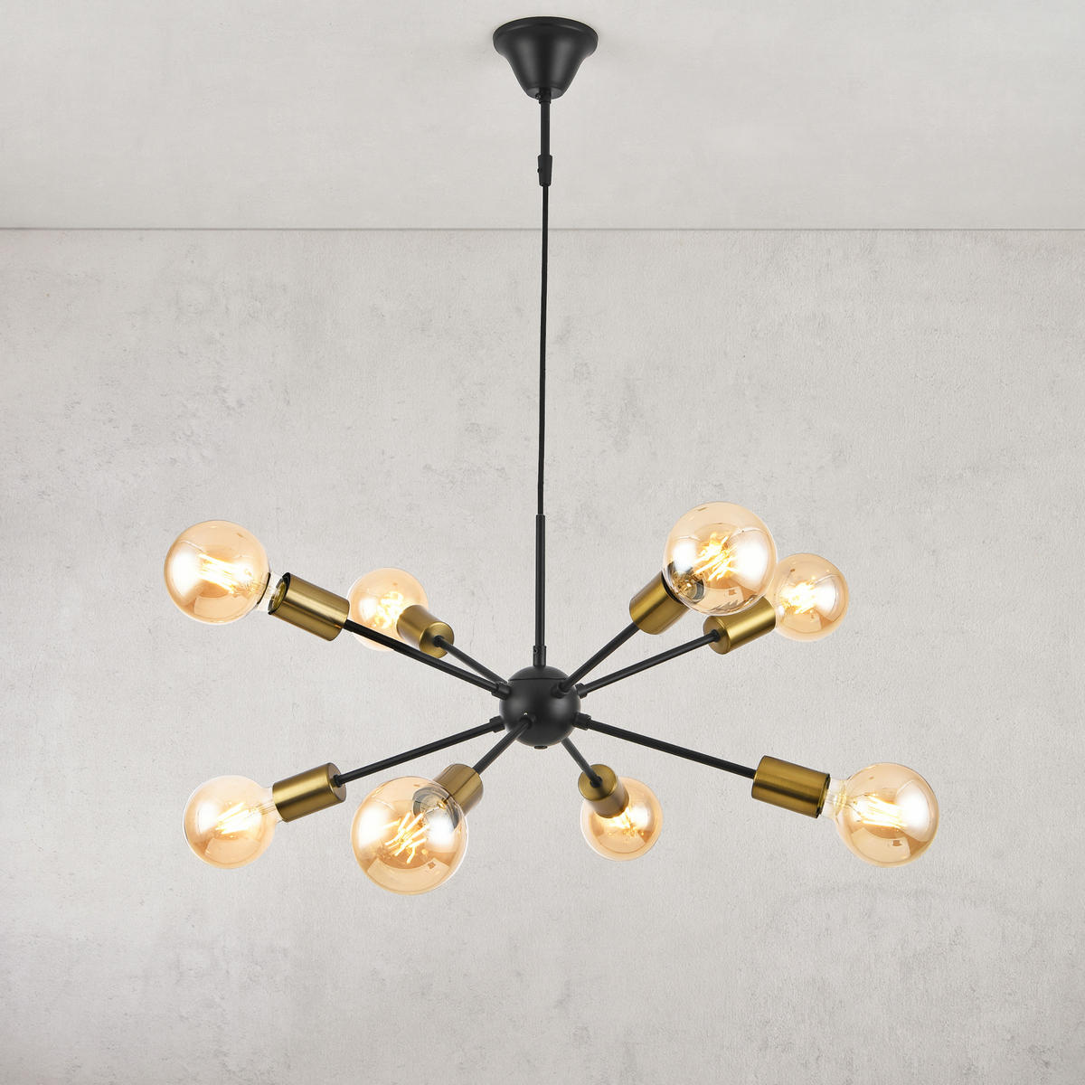 HÄNGELEUCHTE Amiens - Schwarz, Metall (56/56/150cm) - lux.pro