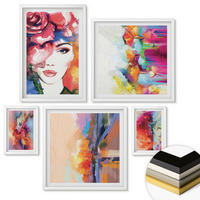 WANDBILDER 5er-Set - 50x50 cm & 20x30 cm & 40x60 cm Weißer Rahmen - Italienische Flüsse, Hügel, Straße - Weiß, Kunststoff (40/60cm) - ArtPrintCave