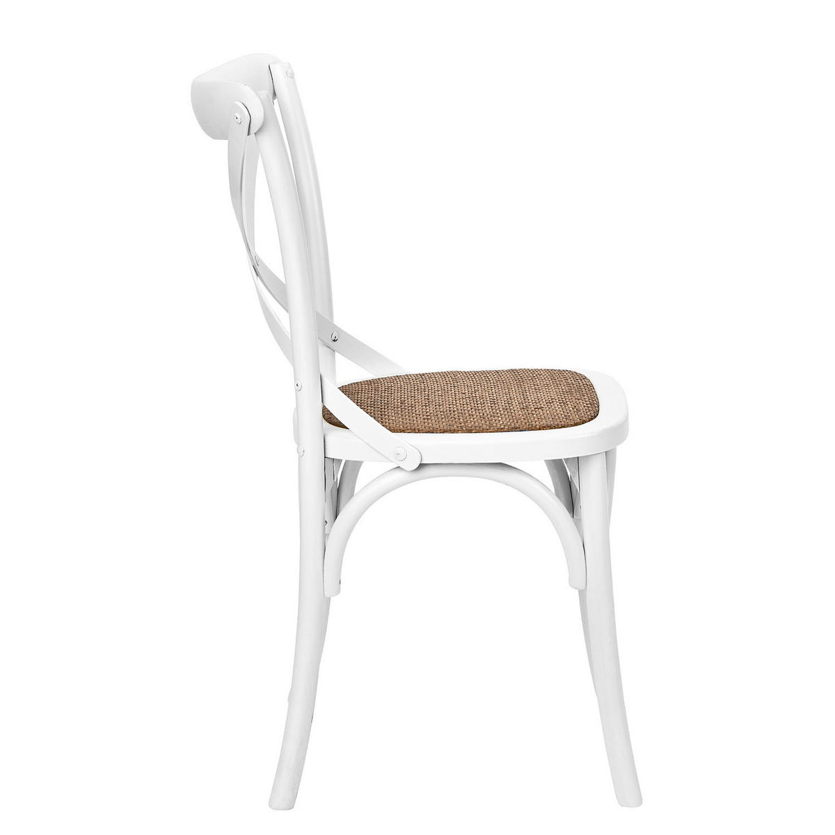 STUHL (2er Set) Cross Country - Weiß, Naturmaterialien (42/87/46cm) - Butlers