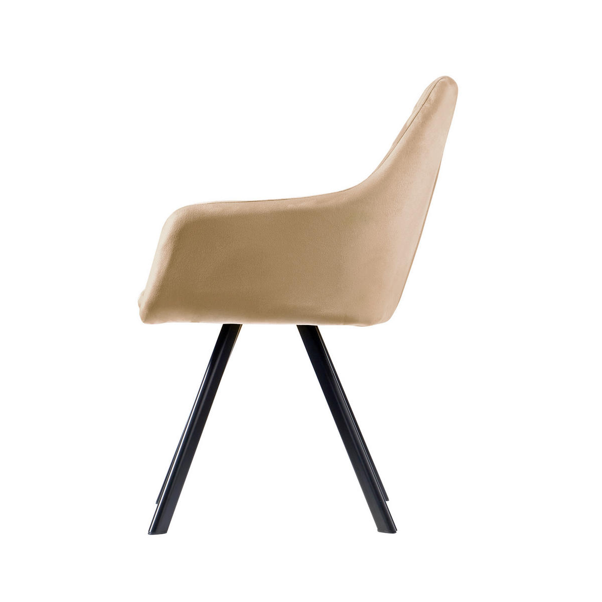 ESSZIMMERSTUHL MASON 2er Set Samt Beige - Braun, Textil (58/85/60cm) - SVITA
