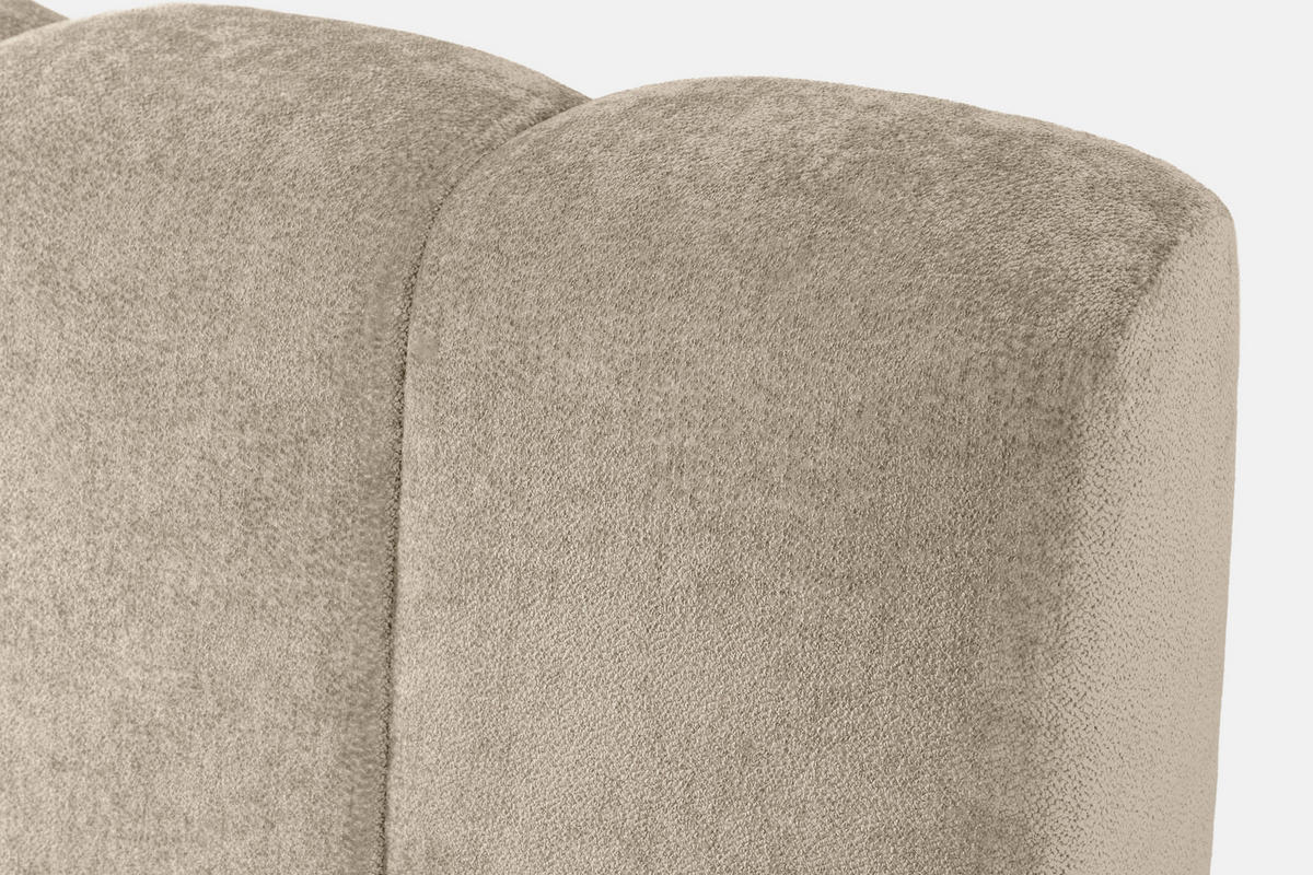 POLSTERBETT OLMIRA - Greige/Schwarz, Holz/Holzwerkstoff (202/203cm) - KONSIMO®