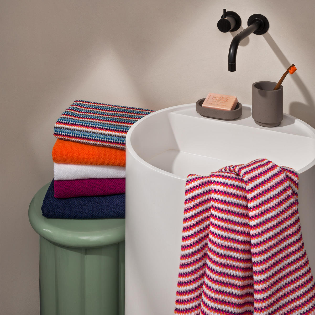 DUSCHTUCH BLISS - Beere/Orange, Textil (67/140cm) - MÖVE