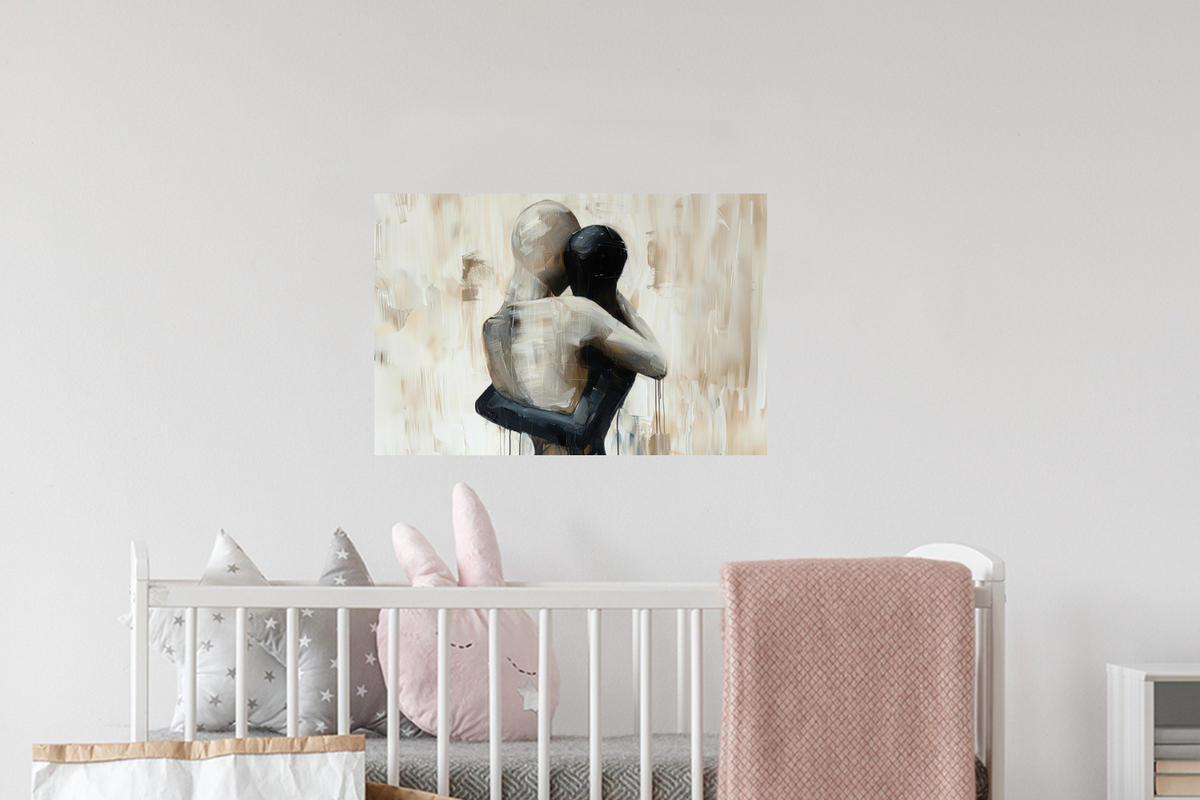 WANDTATTOO Abstrakt - Liebe - Schwarz und weiß - Modern 60x40 cm - Schwarz, Kunststoff (60/40/0.1cm) - MuchoWow