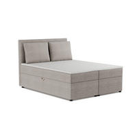 BOXBETT TAMI 200/200 in Cord Beige H4 - Beige, Holz/Holzwerkstoff (200/200cm) - Deine Möbel 24