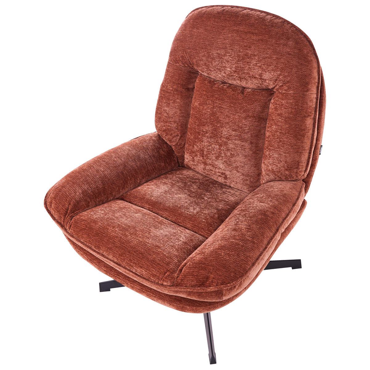 DREHSESSEL Chenillegewebe Goldbraun Aremark - Goldfarben, Textil/Metall (80/97/92cm) - Beliani