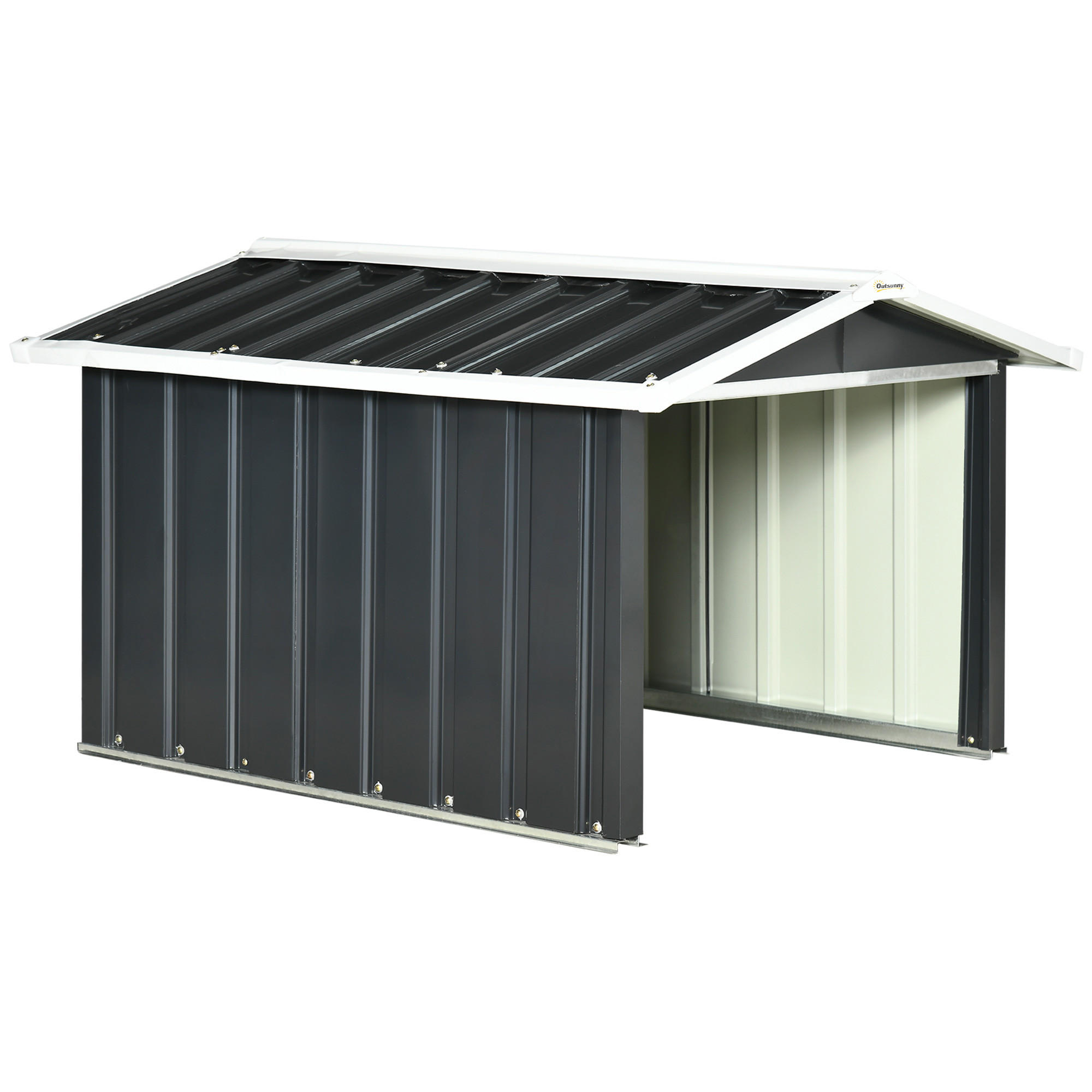 METALLSCHUPPEN für Rasenmähroboter, rostfreie Garage, 86 x 100 x 63cm, Grau - Dunkelgrau, Kunststoff/Metall (100/63/86cm) - Outsunny