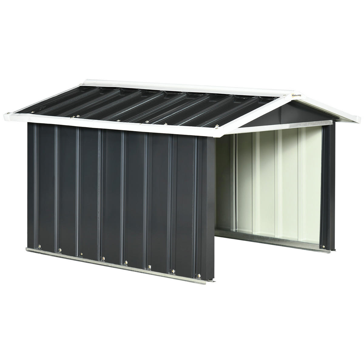 METALLSCHUPPEN für Rasenmähroboter, rostfreie Garage, 86 x 100 x 63cm, Grau - Dunkelgrau, Kunststoff/Metall (100/63/86cm) - Outsunny