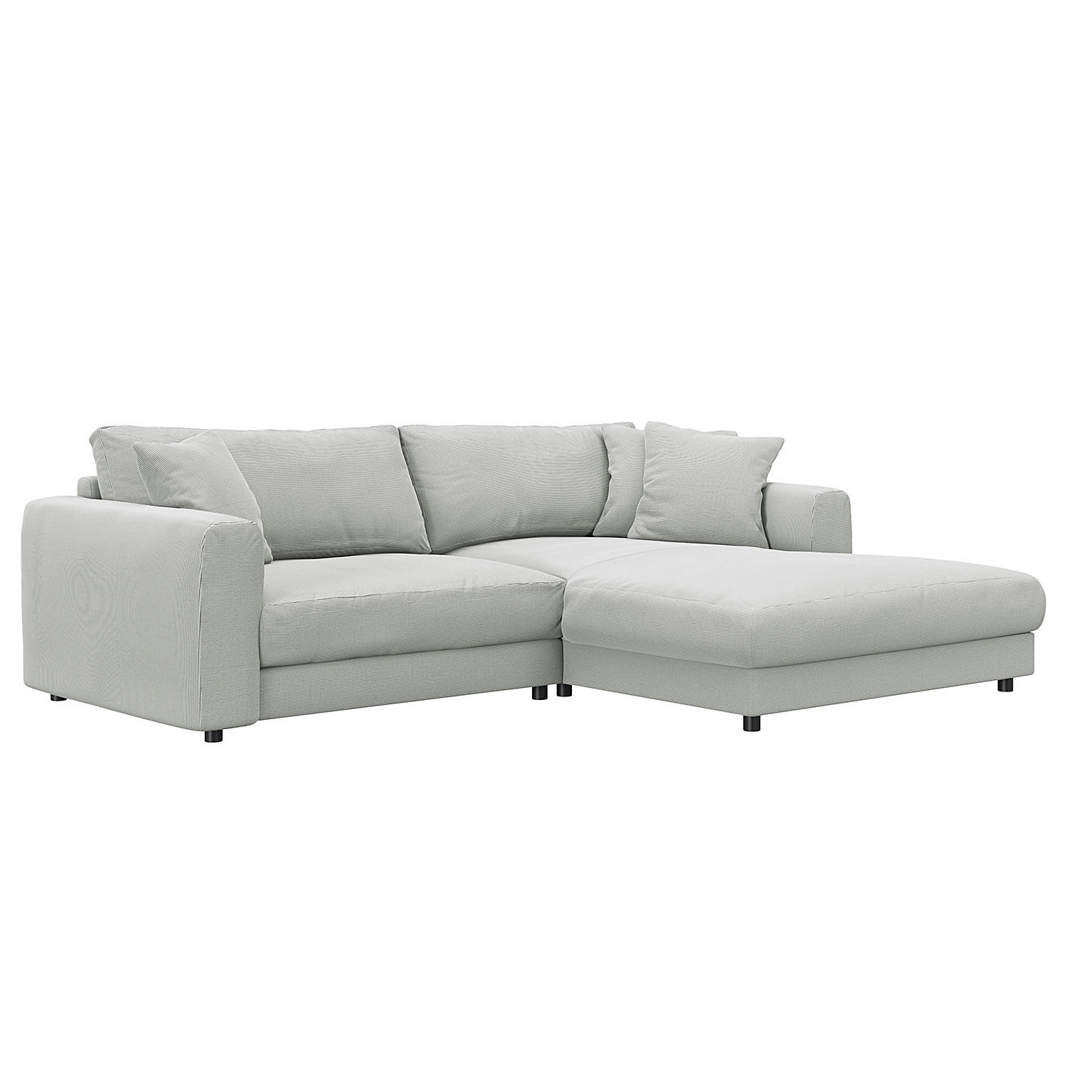 ECKSOFA mit Longchair - Schwarz/Grau, Kunststoff/Textil (238/183cm) - home24