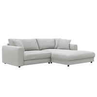 ECKSOFA mit Longchair - Schwarz/Grau, Kunststoff/Textil (238/183cm) - home24