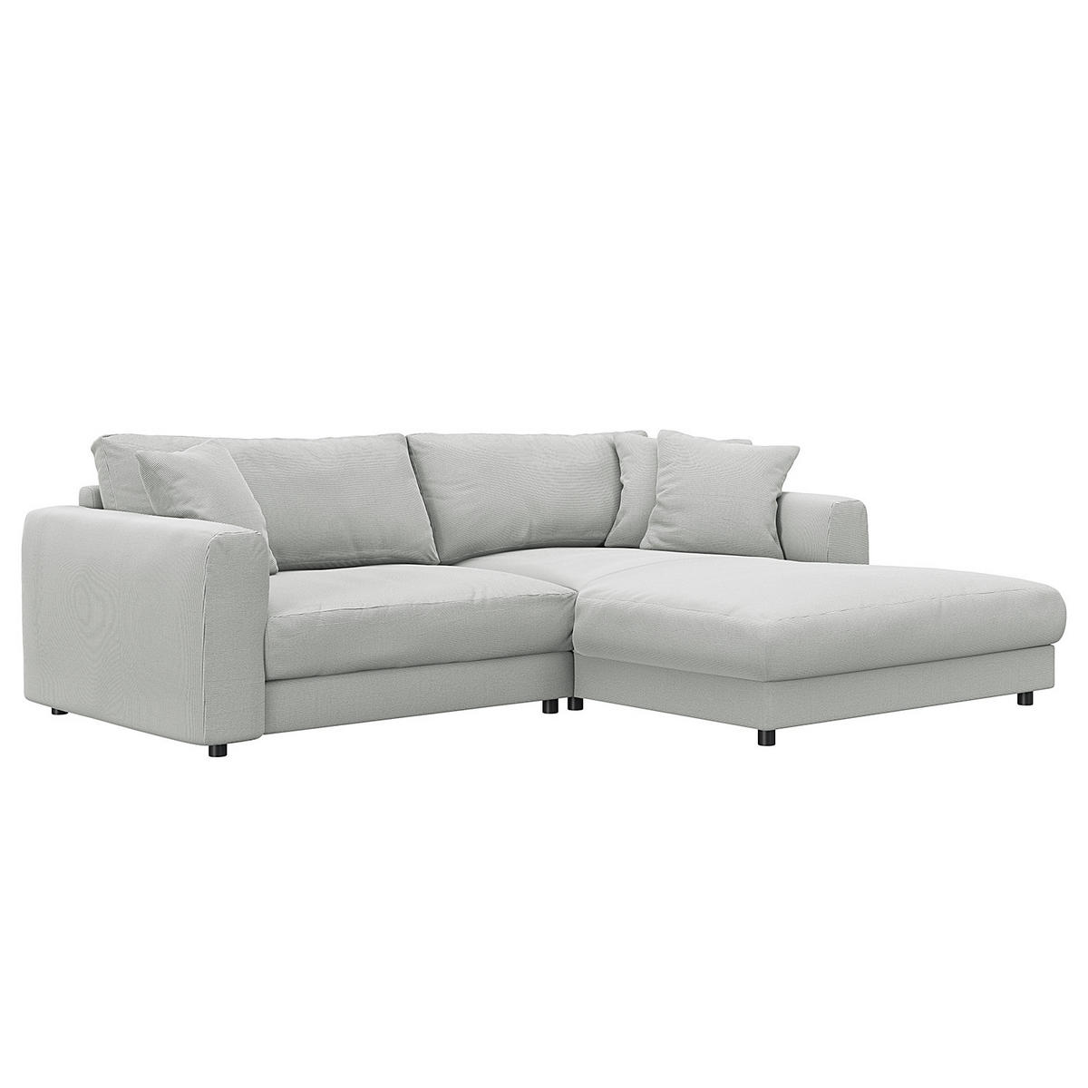 ECKSOFA mit Longchair - Schwarz/Grau, Kunststoff/Textil (238/183cm) - home24