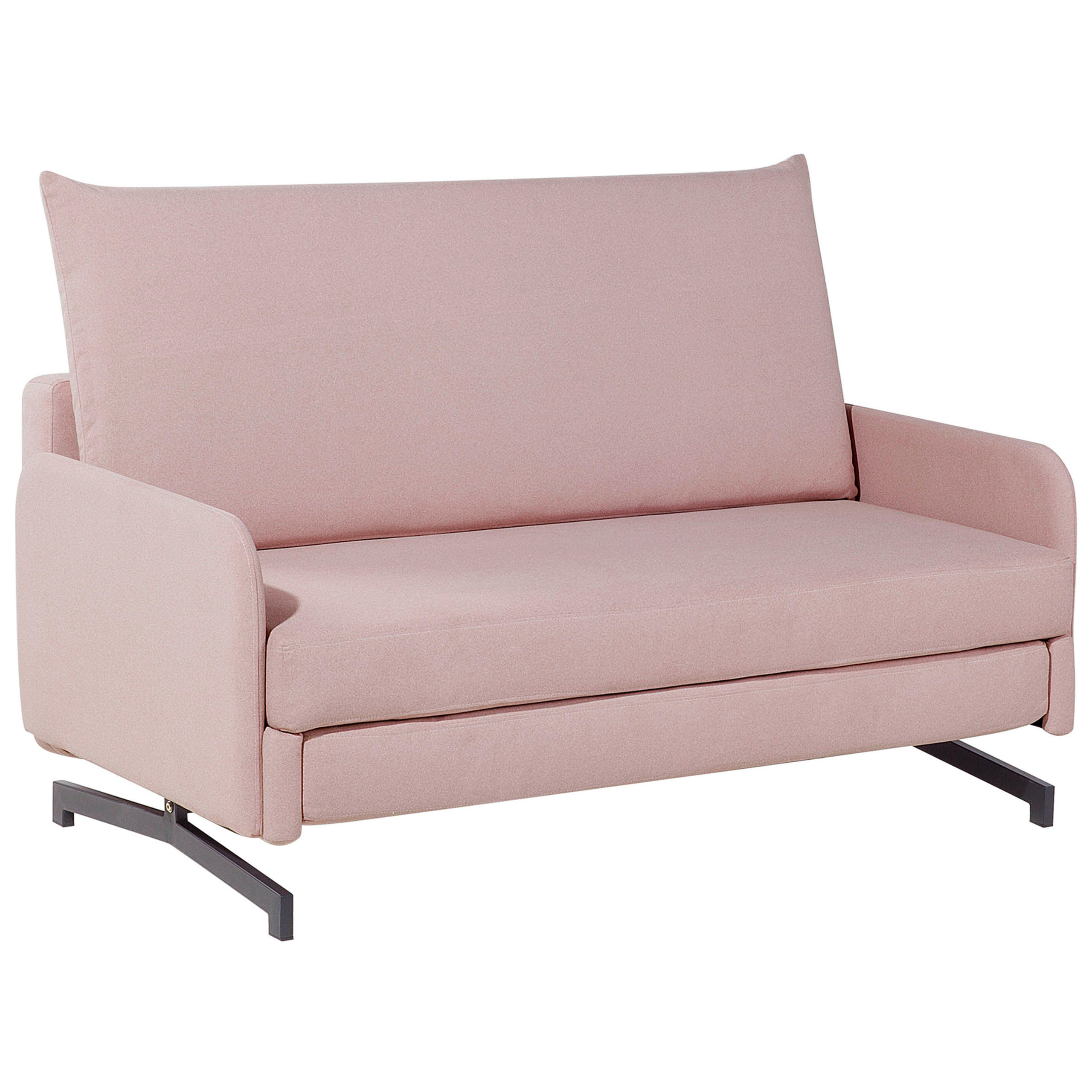 Beliani 2-Sitzer-Schlafsofa Pink 147x68x80 cm