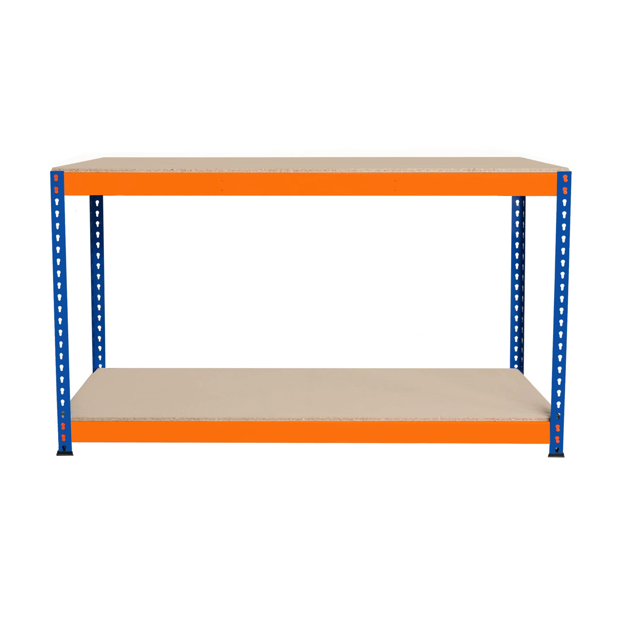 WERKBANK S-Rax 2-stufig - 150cm x 45cm x 90cm - Orange, Holzwerkstoff (150/90/45cm)