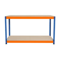 WERKBANK S-Rax 2-stufig - 150cm x 45cm x 90cm - Orange, Holzwerkstoff (150/90/45cm)