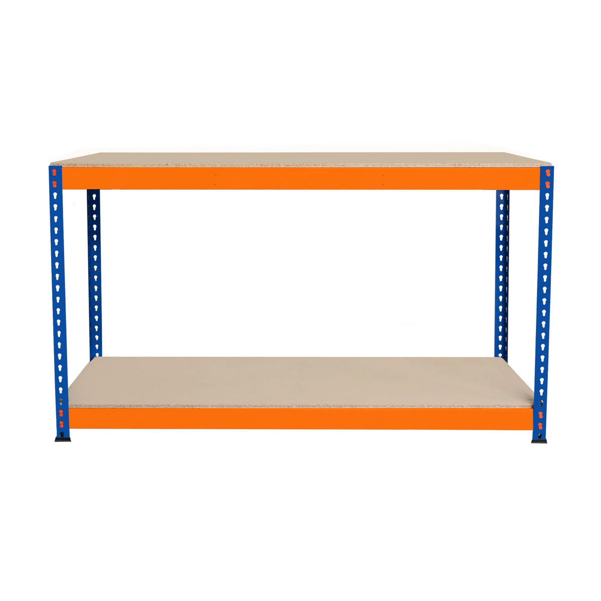 WERKBANK S-Rax 2-stufig - 150cm x 45cm x 90cm - Orange, Holzwerkstoff (150/90/45cm)
