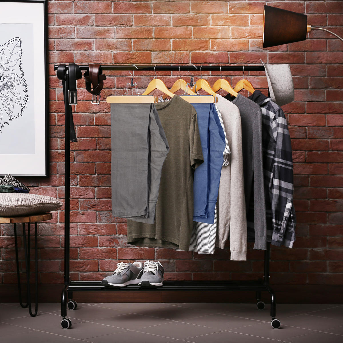 12XLESENI napenjalec - svetlo rjava, kovina/umetna masa (25/17/2.3cm) - Relaxdays